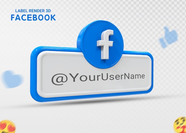 PSD facebook social media icon logo lower third web banner 3d design render