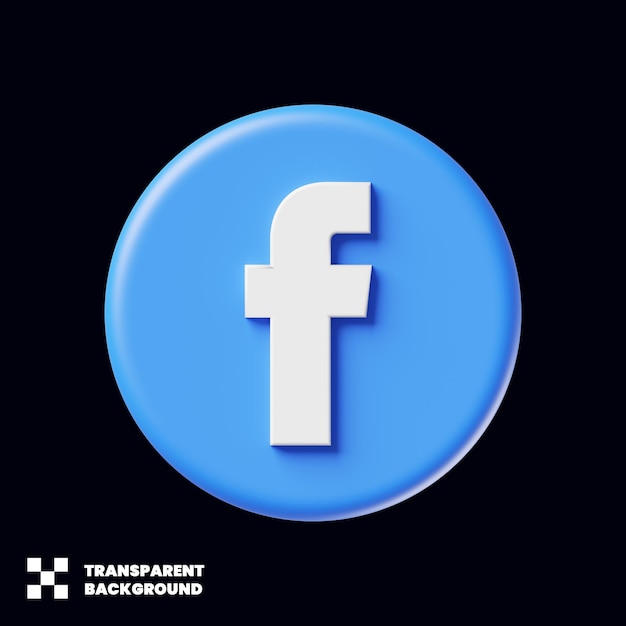 Facebook social media icon in minimalist 3d render