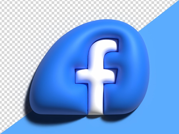 PSD facebook social media ikona 3d renderowana