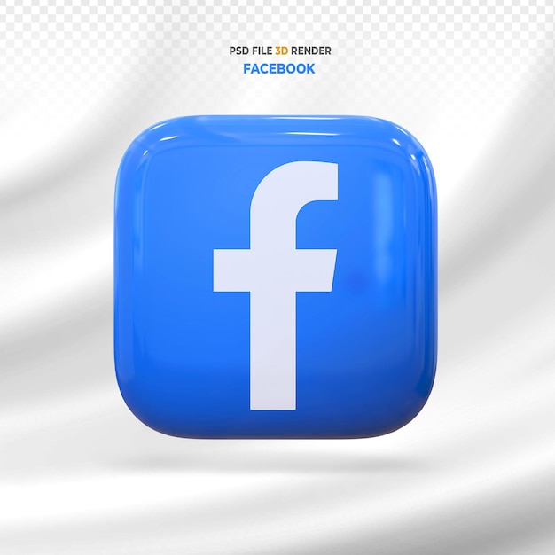 Rendering 3d del logo dei social media di facebook