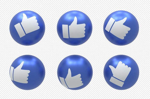 Facebook social media-logo ingesteld in 3d-rendering