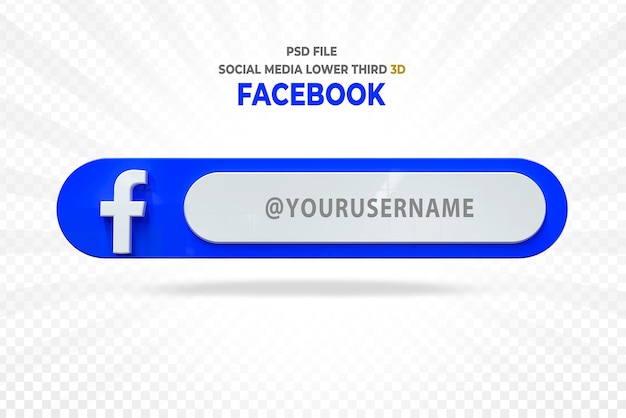 Facebook social media logo's lagere derde banner 3d renderstijlen