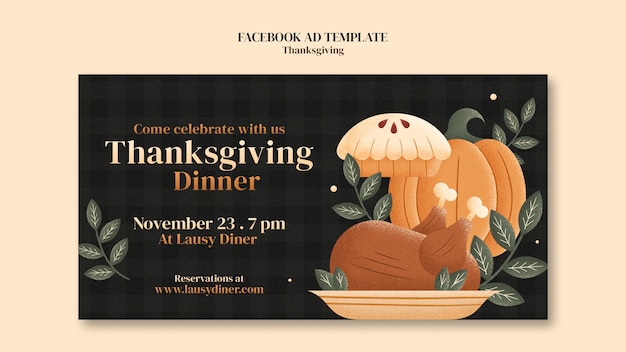 PSD facebook thanksgiving advertentie sjabloon ontwerp