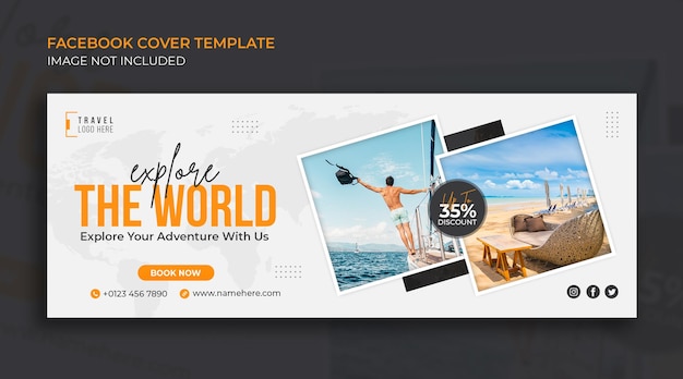 Facebook timeline cover travel tour social media web banner template