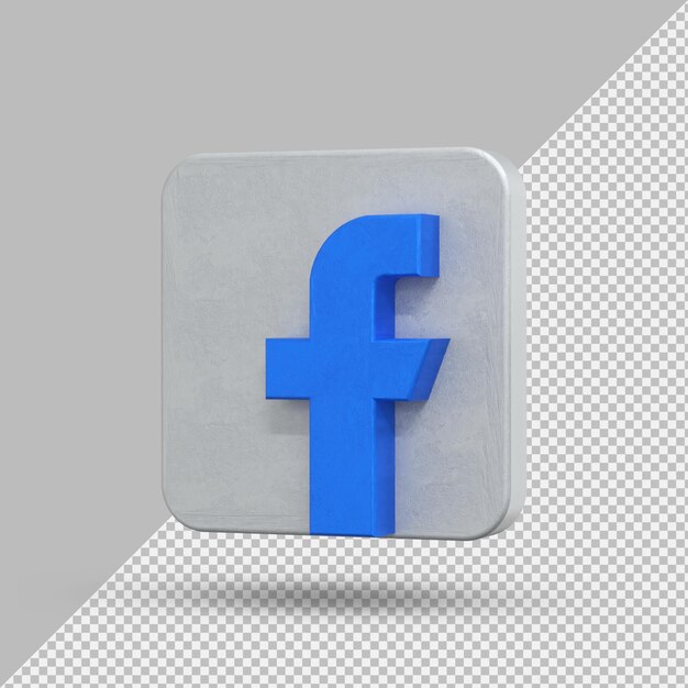 Facebook-toepassingslogo op 3d-rendering