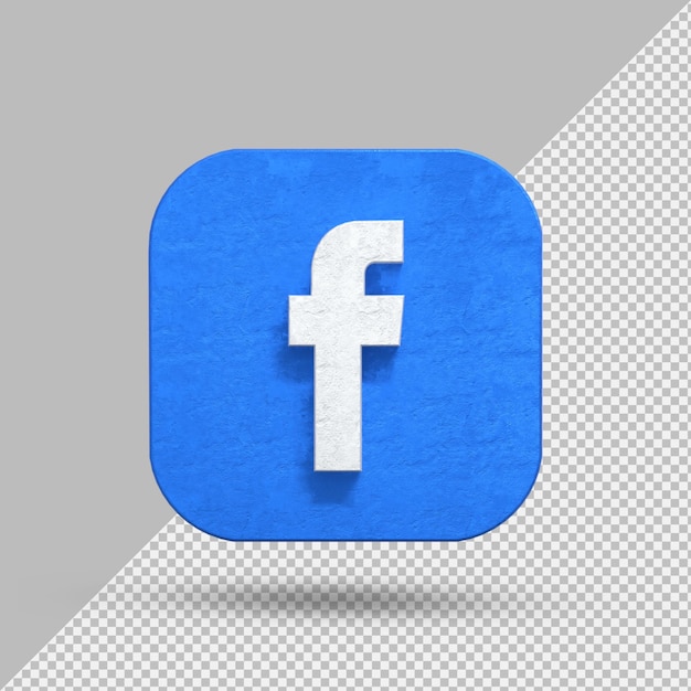 Facebook-toepassingslogo op 3d-rendering