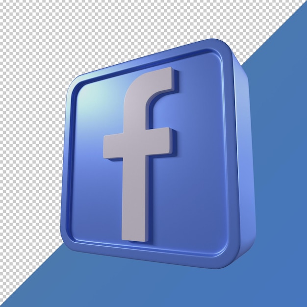 Facebook transparant 3d vierkant social media-logo