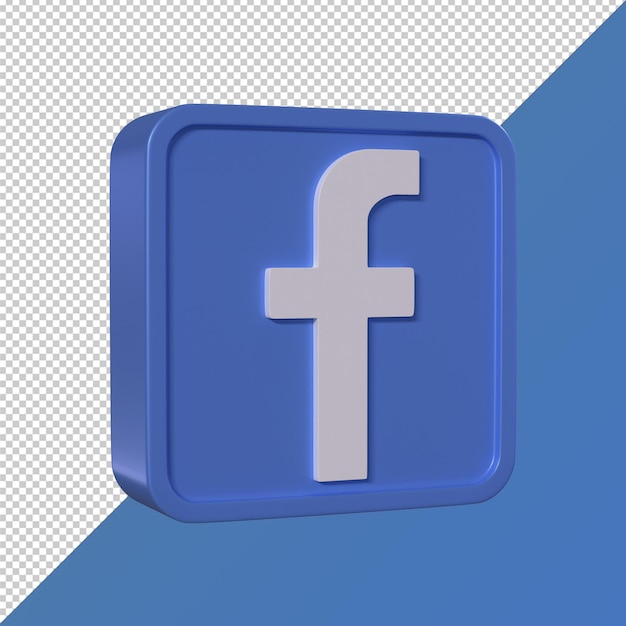 facebook transparant 3d vierkant social media-logo