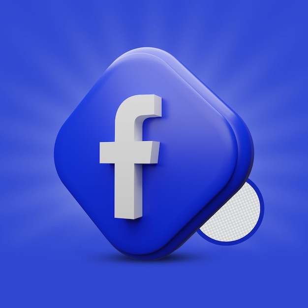 PSD Значок 3d-рендеринга facebook tri rectangle