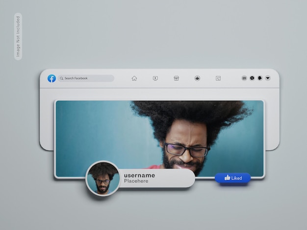 PSD facebook ui 3d mockups
