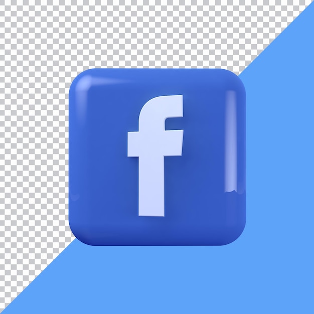 Facebook vierkante 3d pictogram render