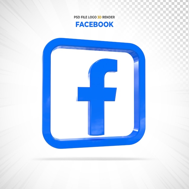 PSD facebook w stylu logo społecznościowego renderowania 3d