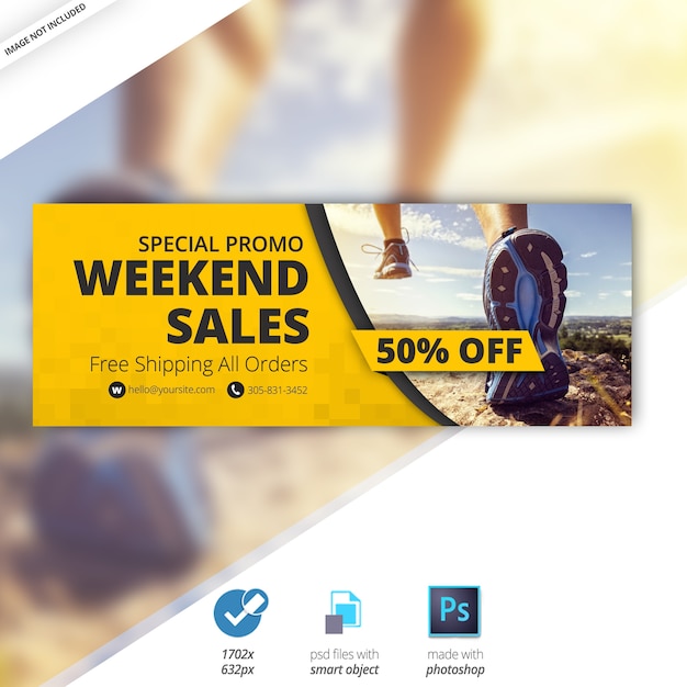 PSD facebook weekend sale tijdlijn cover banner