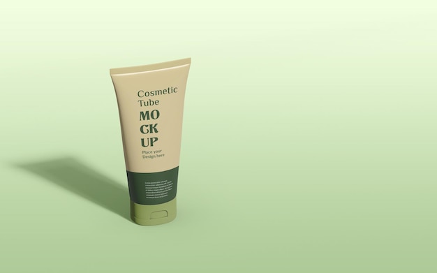 Design del mockup del tubo di crema cosmetica per la cura della pelle del viso e del corpo