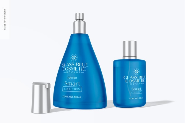 Facial Lotion Bottles Mockup Opened and Closed