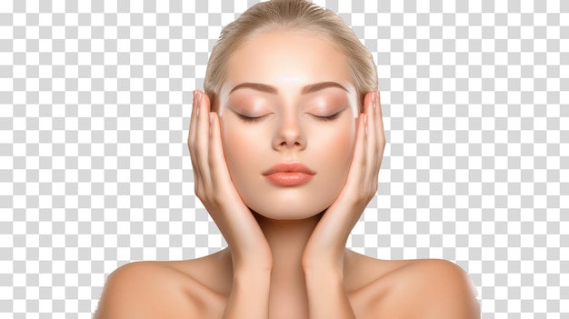 Massaggio facciale su sfondo trasparente