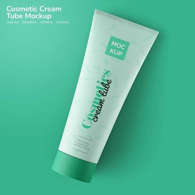 Facial skin body care cosmetic cream tube product package mockup