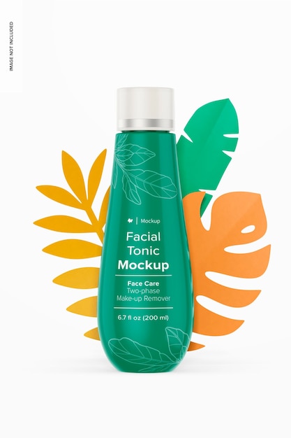 PSD facial tonic bottle mockup front view