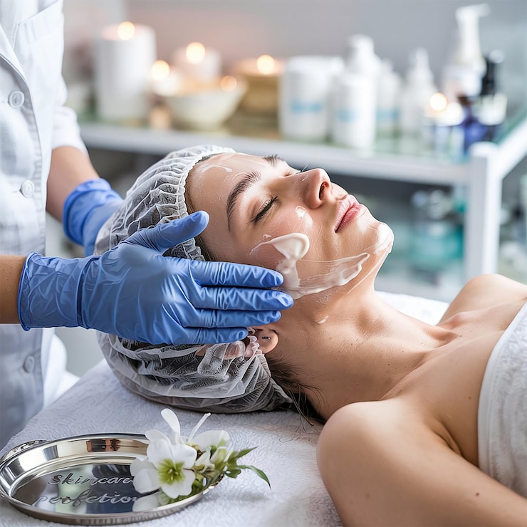 PSD facial treatment at a spa