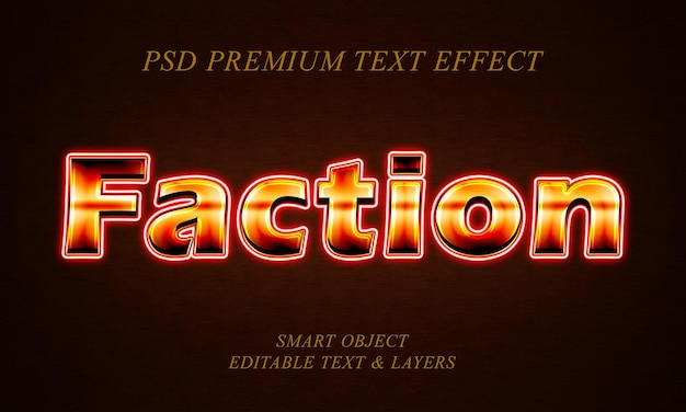 Faction text effect design