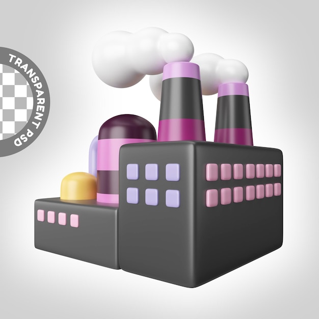PSD factory 3d illustration icon