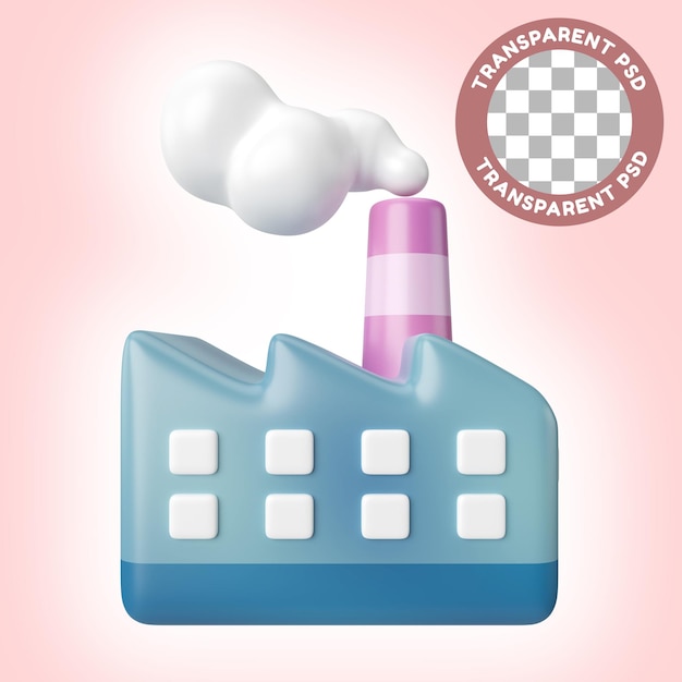 PSD factory 3d illustration icon