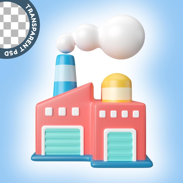 PSD factory 3d illustration icon