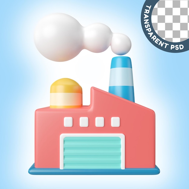 PSD factory 3d illustration icon