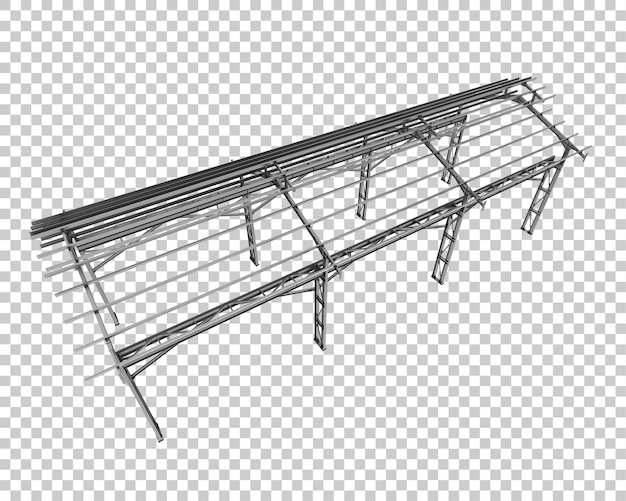 PSD telaio di fabbrica isolato su sfondo trasparente 3d rendering illustrazione