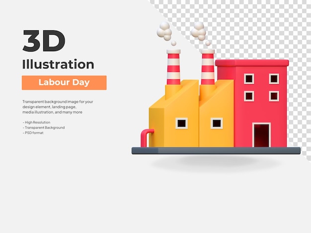 Factory industry labor day icon 3d illustration