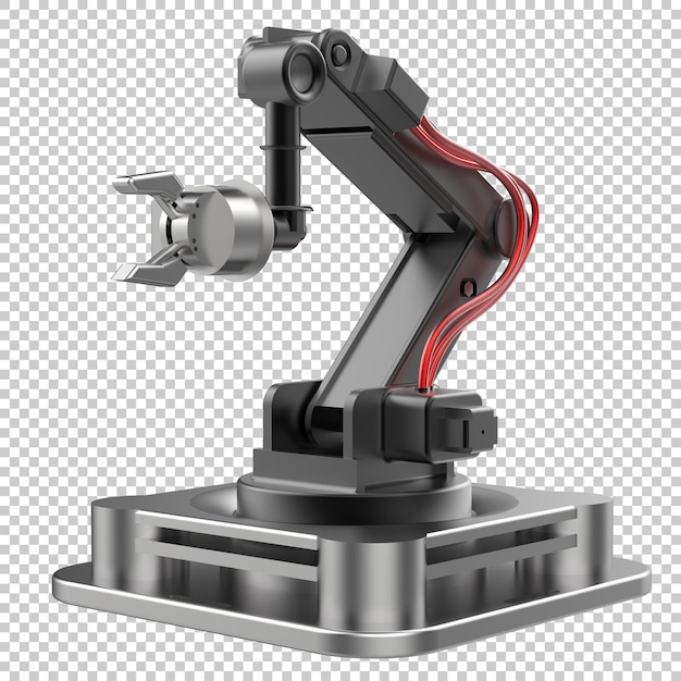 PSD factory robot isolated on transparent background 3d rendering illustration