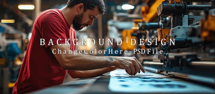 PSD factory worker inspecting a piece of material
