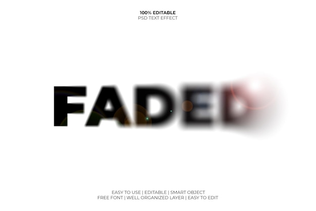 PSD fading faded fade editable text effect