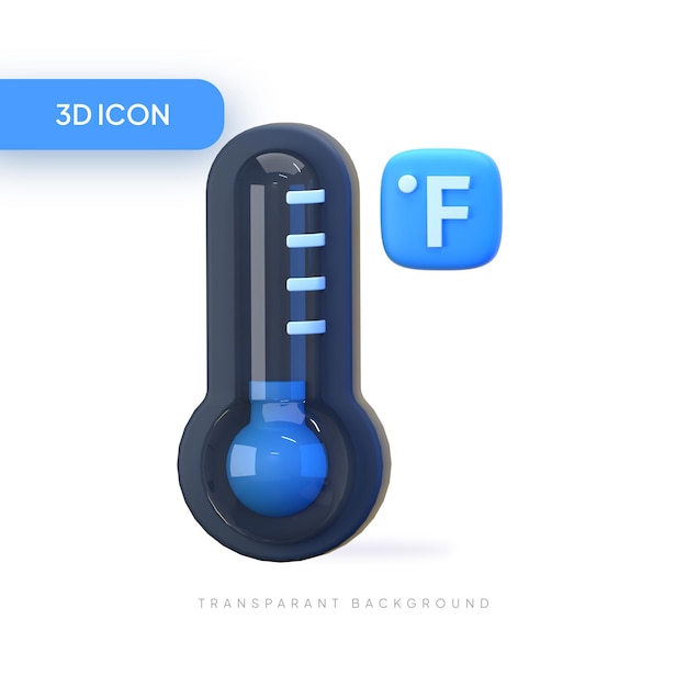 PSD fahrenheit 3d illustration icon pack element