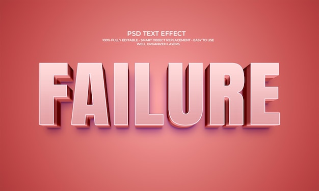 FAILURE 3D Glossy Text Effect