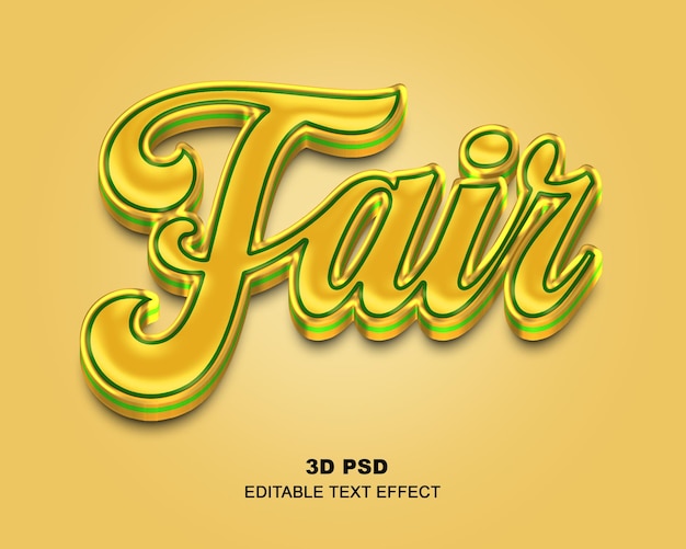 Fair 3d style, 3d editable text effect with premium background