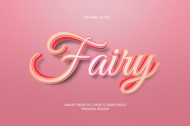 PSD fairy 3d psd editable text effects