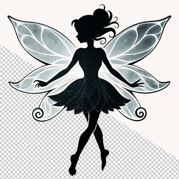 PSD fairy outline on transparent background