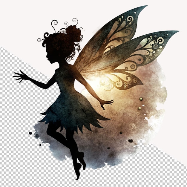 PSD fairy outline on transparent background