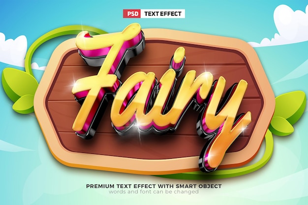 PSD fairy tale 3d editable text effect template