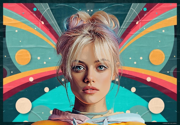 fairy tale pop art style photo effect mockup