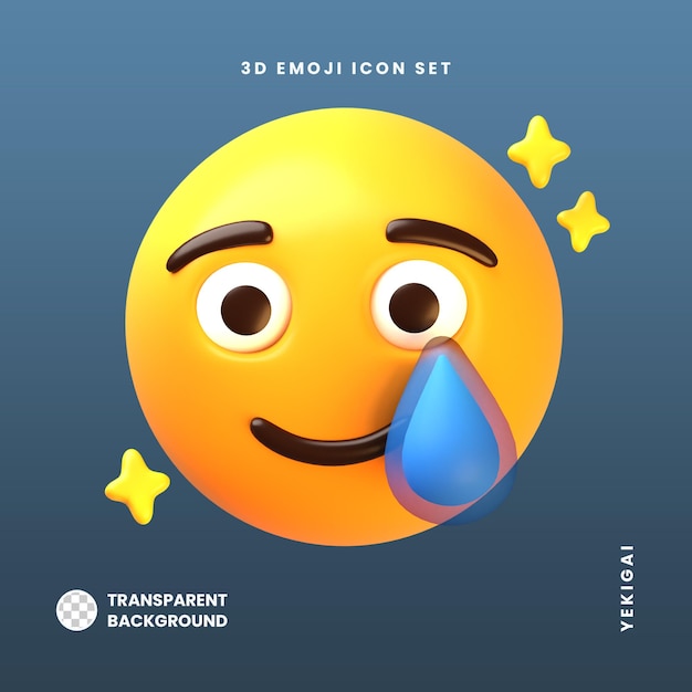 PSD fake laugh face 3d emoji illustrations pack