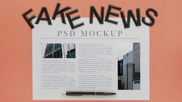 Fake news mock-up newspaper