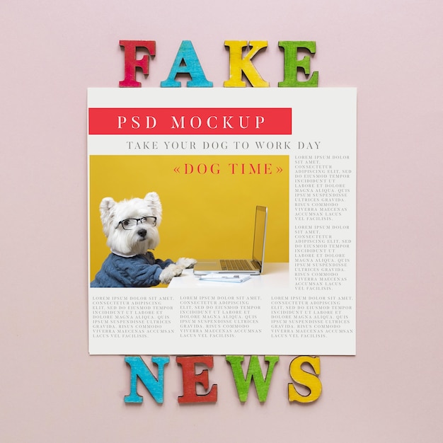 PSD fake news mock-up newspaper