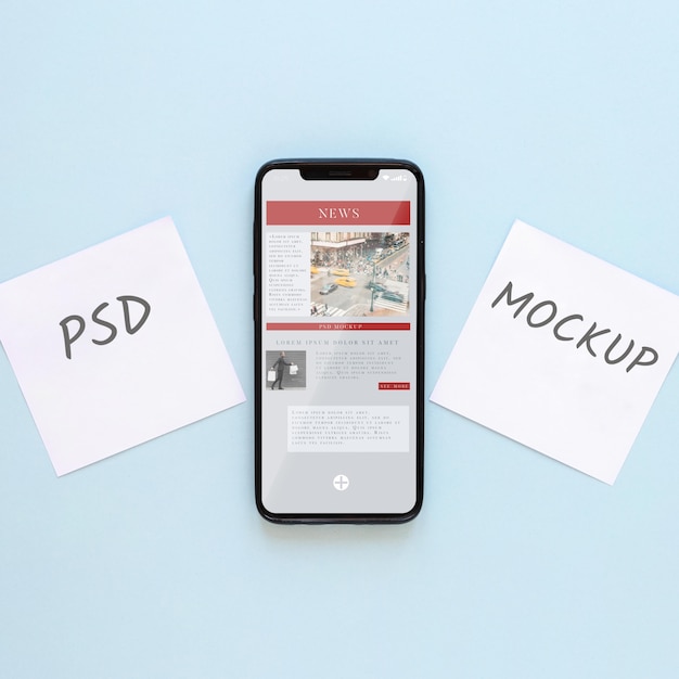 PSD fake news mock-up smartphone