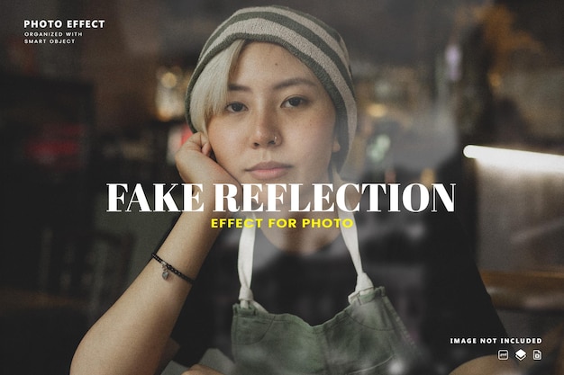 フェイクウィンドウ反射オーバーレイ写真効果