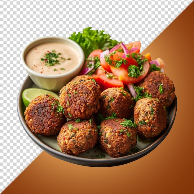 PSD falafel en tahini saus png