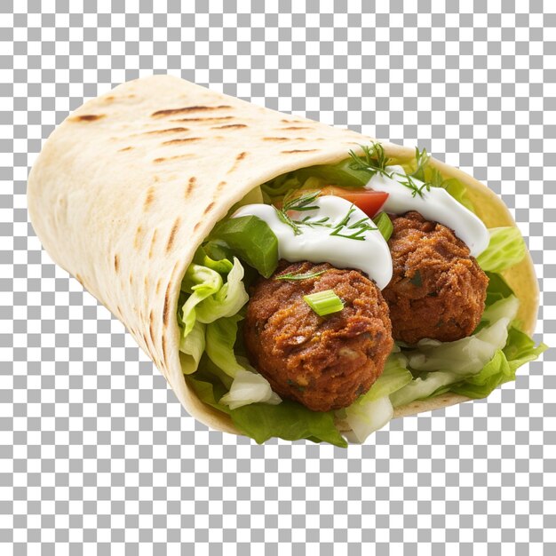 PSD falafel warp on transparent background