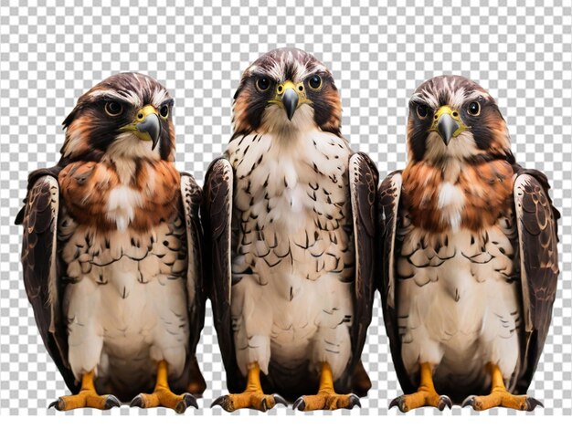 PSD falcons on white background