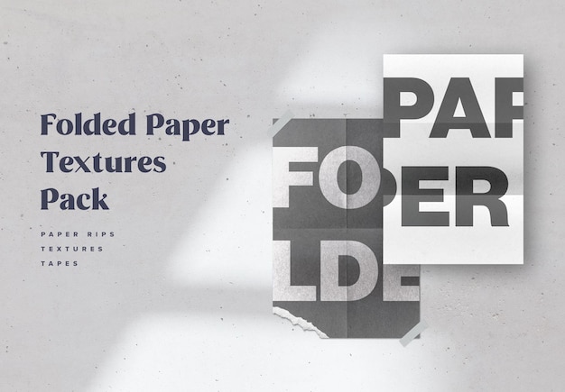 PSD fałdowe papierowe nakładki tekstury
